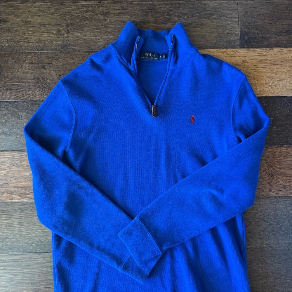 Ralph Lauren Men's Vibrant Blue Zip-Up Sweater